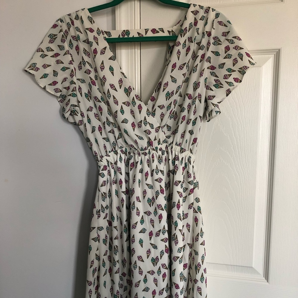 Open back Ice cream cone dress with cap sleeves